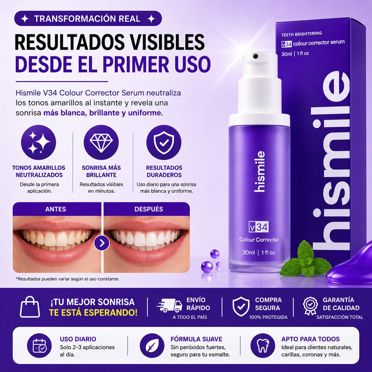 PASTA BLANQUEADORA – SONRISA MÁS BRILLANTE AL INSTANTE 😁💜 OFERTA ESPECIAL