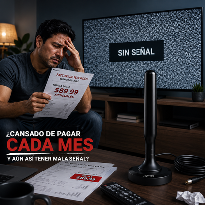 ANTENA DIGITAL TV HD CON BASE MAGNÉTICA – DISFRUTA CANALES LOCALES E INTERNACIONALES  📺⚡