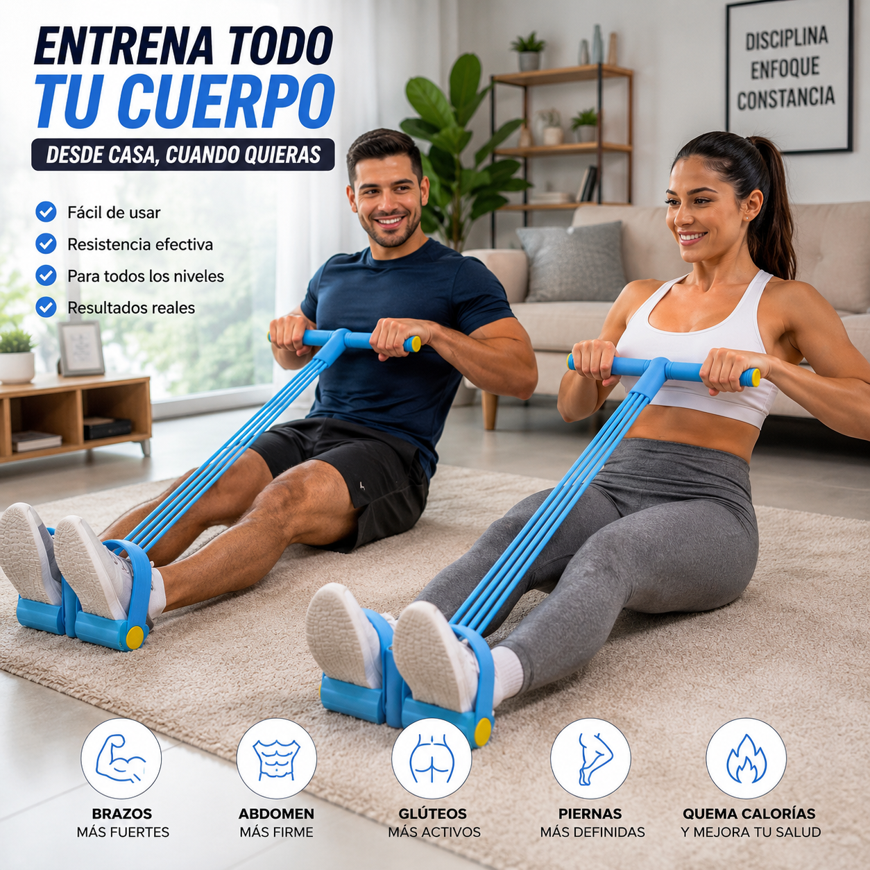 BANDA DE RESISTENCIA POWER PEDAL FIT – ENTRENA TODO TU CUERPO EN CASA 💪🔥