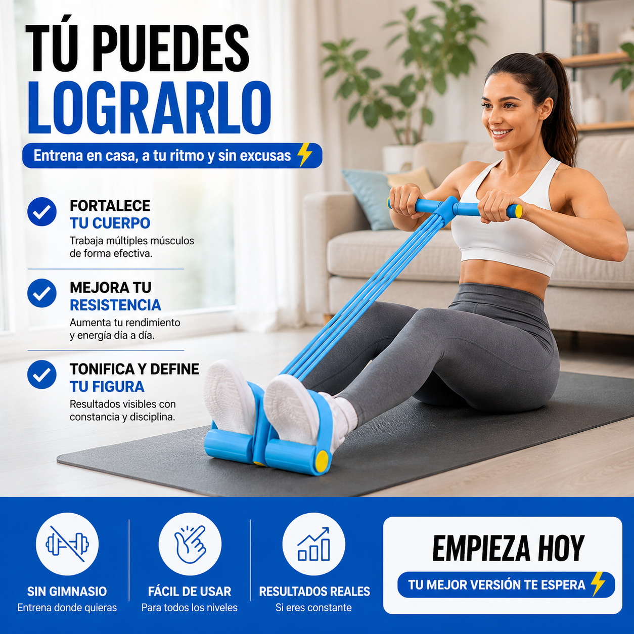BANDA DE RESISTENCIA POWER PEDAL FIT – ENTRENA TODO TU CUERPO EN CASA 💪🔥
