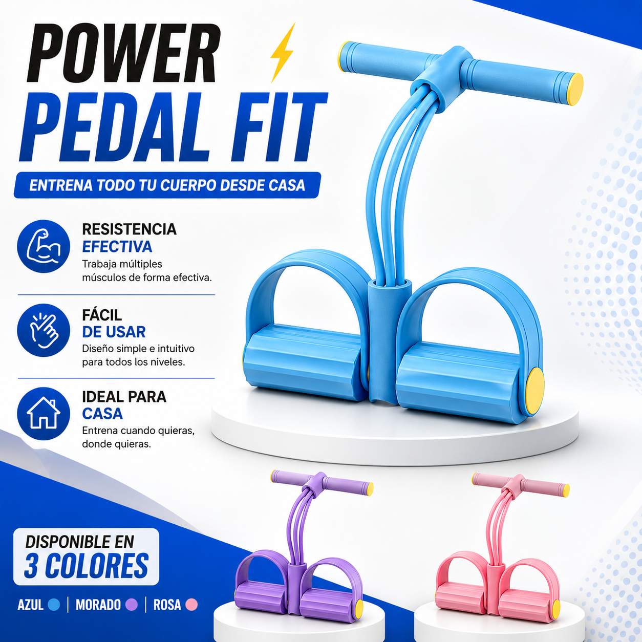 BANDA DE RESISTENCIA POWER PEDAL FIT – ENTRENA TODO TU CUERPO EN CASA 💪🔥