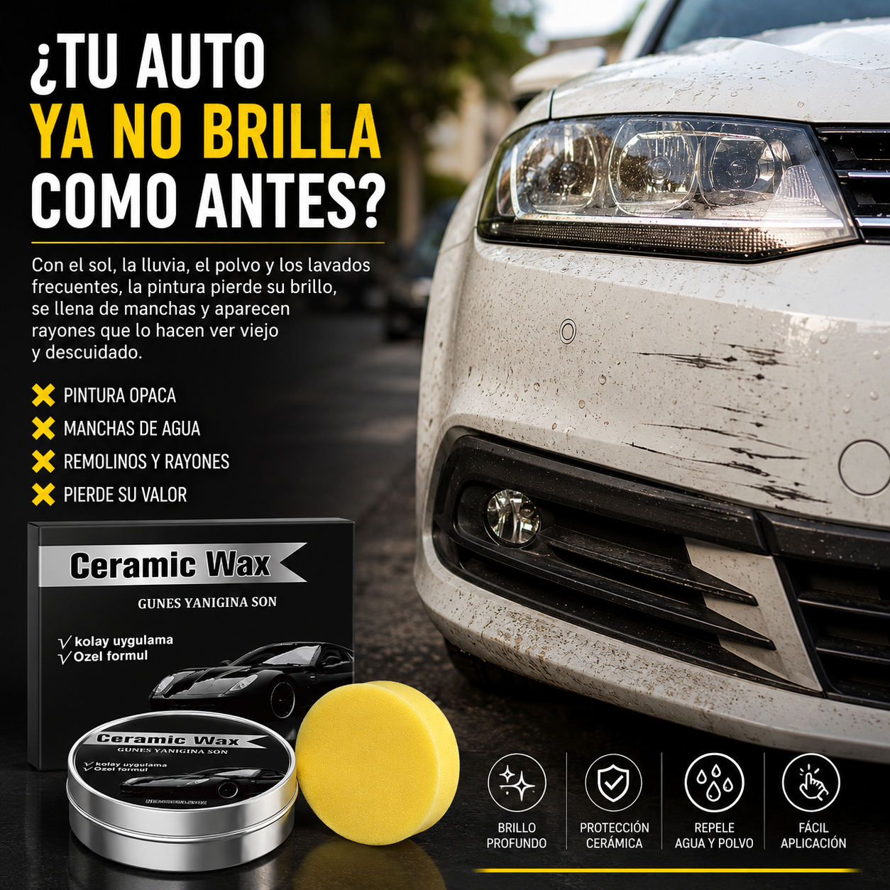 TITANIUM CERAMIC WAX 2 PIEZAS – BRILLO ESPEJO Y PROTECCIÓN PARA TU AUTO 🚘✨