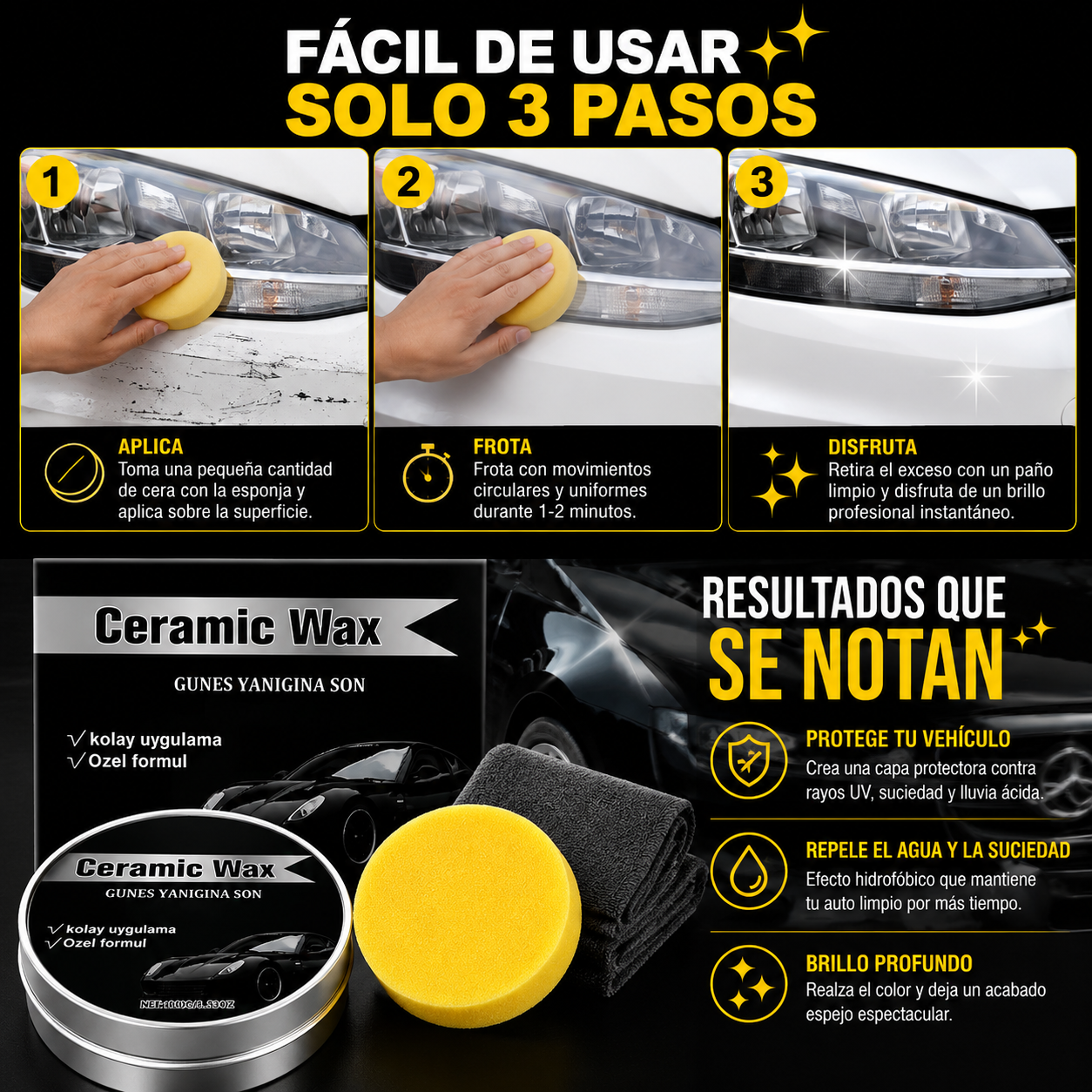 TITANIUM CERAMIC WAX 2 PIEZAS – BRILLO ESPEJO Y PROTECCIÓN PARA TU AUTO 🚘✨