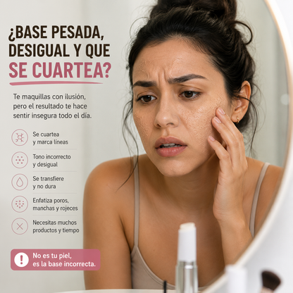 BASE KOREANA ZEPHOCO 2 EN 1 – TONO ADAPTABLE + BROCHA INTEGRADA 💄✨