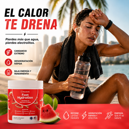 FAST HYDRATION SANDÍA – BEBIDA CON ELECTROLITOS SIN AZÚCAR 🍉⚡