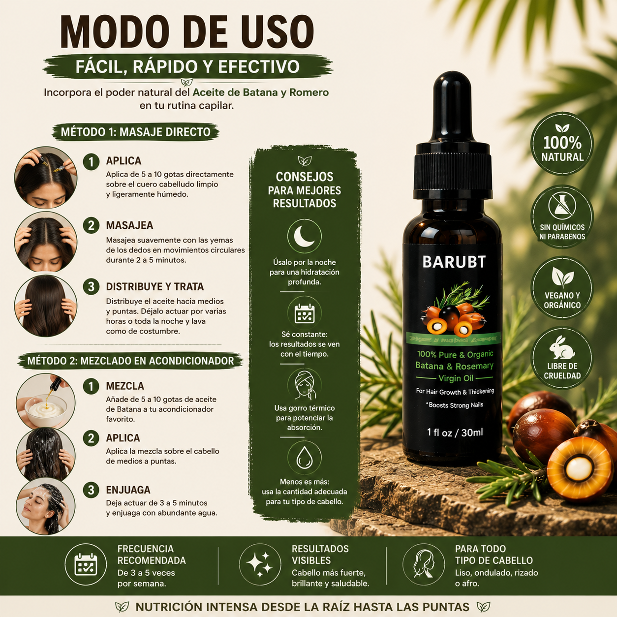 🌿✨ BATANA HAIR ELIXIR™ PAGA 1 LLEVA 2 | CRECIMIENTO CAPILAR INTENSIVO + BRILLO NATURAL ✨🌿