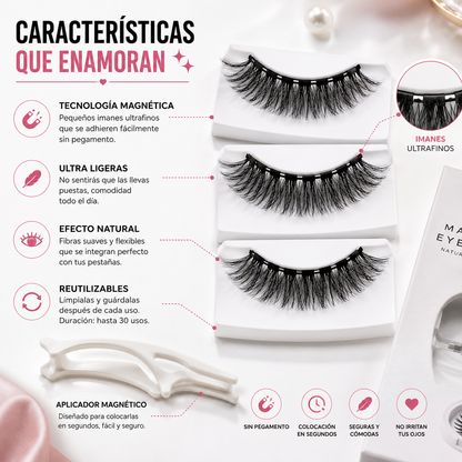 PESTAÑAS MAGNÉTICAS REUTILIZABLES SET X3 + APLICADOR ✨😍