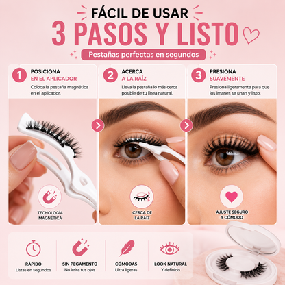 PESTAÑAS MAGNÉTICAS REUTILIZABLES SET X3 + APLICADOR ✨😍