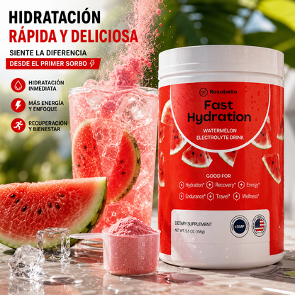 FAST HYDRATION SANDÍA – BEBIDA CON ELECTROLITOS SIN AZÚCAR 🍉⚡